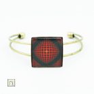 Op-art piros körös karkötő