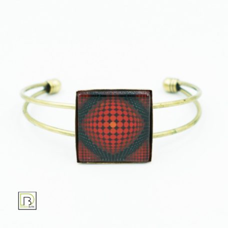 Op-art piros körös karkötő