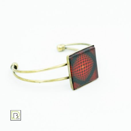 Op-art piros körös karkötő