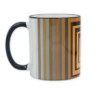 Op-art sárga négyzetek bögre