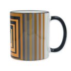 Op-art sárga négyzetek bögre