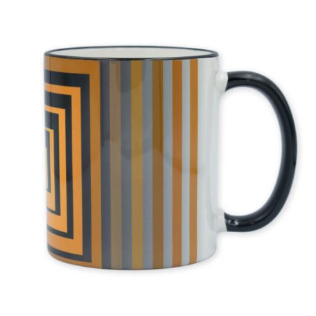 Op-art sárga négyzetek bögre