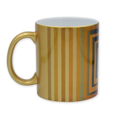 Op-art sárga négyzetek bögre