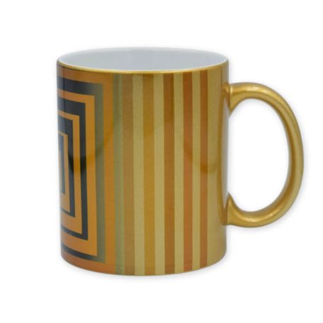 Op-art sárga négyzetek bögre