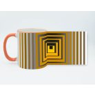 Op-art sárga négyzetek bögre