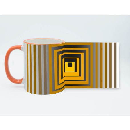 Op-art sárga négyzetek bögre