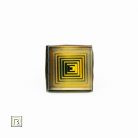 Op-art sárga négyzetek gyűrű