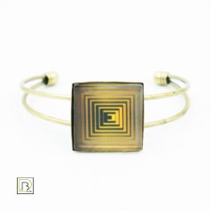 Op-art sárga négyzetek karkötő