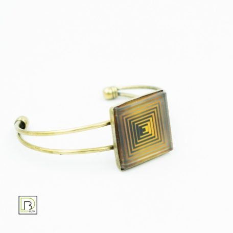 Op-art sárga négyzetek karkötő