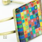 Op-art színes kockák karkötő