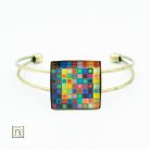 Op-art színes kockák karkötő