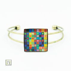 Op-art színes kockák karkötő