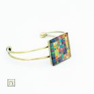 Op-art színes kockák karkötő