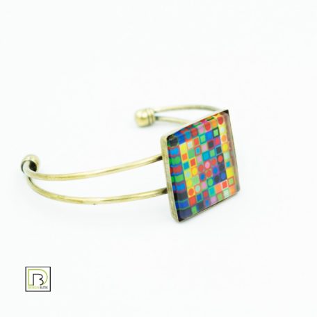 Op-art színes kockák karkötő