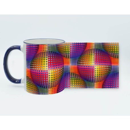 Op-art színes kör bögre