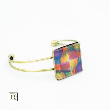 Op-art színes kör karkötő