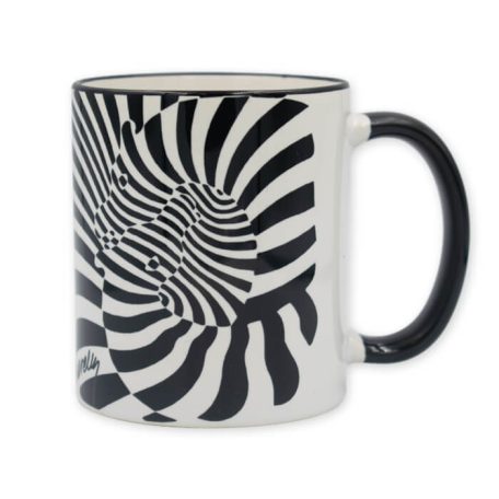 Op-art zebrás bögre