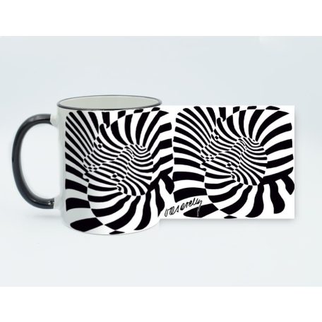 Op-art zebrás bögre