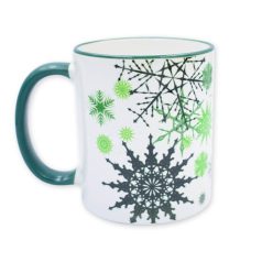 Zöld karácsonyi hópehely bögre