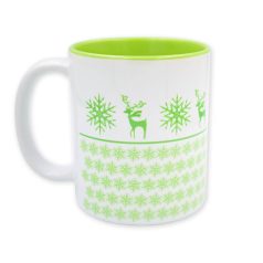 Zöld karácsonyi hópehely textúrás bögre