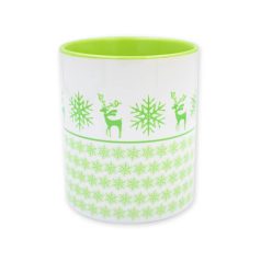 Zöld karácsonyi hópehely textúrás bögre