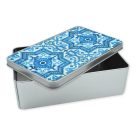 Pécsi csempe kék ornamentikás csempe doboz