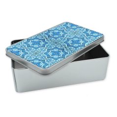 Pécsi csempe kék ornamentikás csempe doboz