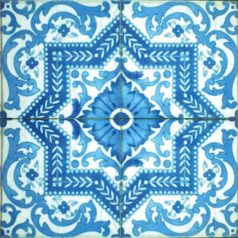 Zsolnay kék ornamentikás csempe festővászon