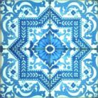 Pécsi csempe kék ornamentikás csempe fülbevaló