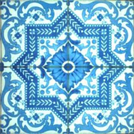 Pécsi csempe kék ornamentikás csempe fülbevaló