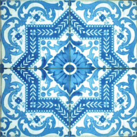 Zsolnay kék ornamentikás csempe poszter
