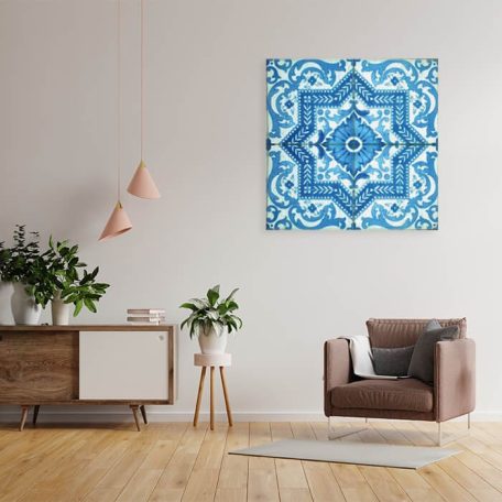 Pécsi csempe kék ornamentikás csempe poszter