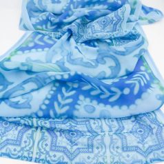 Pécsi csempe kék ornamentikás csempe sál