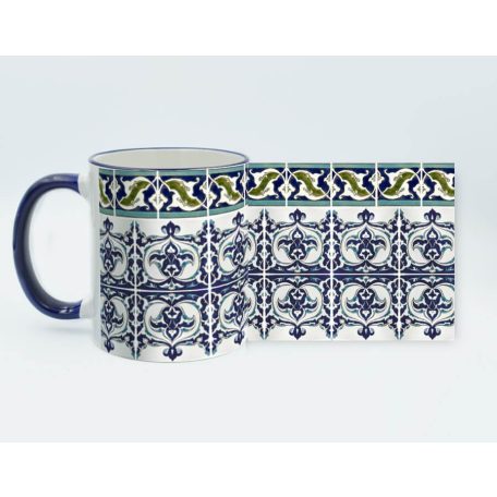 Pécsi csempe "kerti pihenő" csempe minta bögre