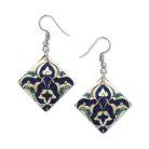 Pécsi csempe "kerti pihenő" csempe minta fülbevaló