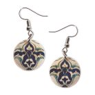 Pécsi csempe "kerti pihenő" csempe minta fülbevaló