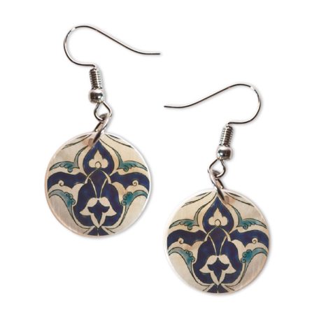 Pécsi csempe "kerti pihenő" csempe minta fülbevaló