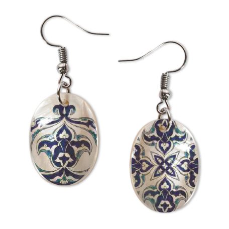 Pécsi csempe "kerti pihenő" csempe minta fülbevaló