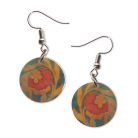 Pécsi csempe pipacs minta fülbevaló