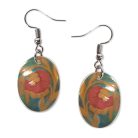 Pécsi csempe pipacs minta fülbevaló