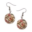 Pécsi csempe rózsaszín csempe minta fülbevaló