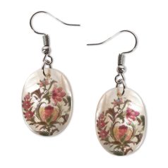 Pécsi csempe rózsaszín csempe minta fülbevaló