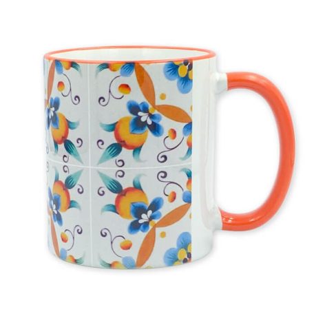 Pécsi csempe sárga csempe minta bögre