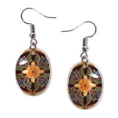 Pécsi csempe színes csempe minta fülbevaló