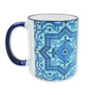 Pécsi csempe kék ornamentikás csempe bögre