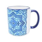 Pécsi csempe kék ornamentikás csempe bögre