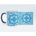 Pécsi csempe kék ornamentikás csempe bögre