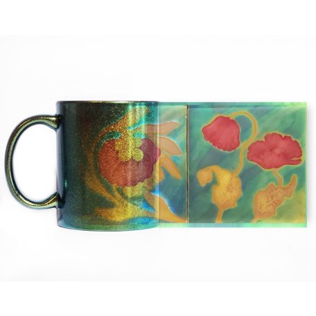 Pécsi csempe pipacs minta VARÁZS bögre