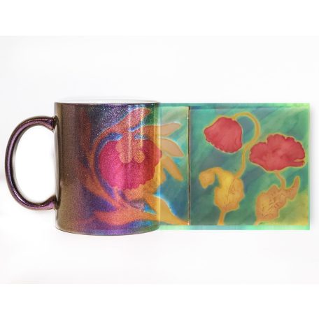 Pécsi csempe pipacs minta VARÁZS bögre